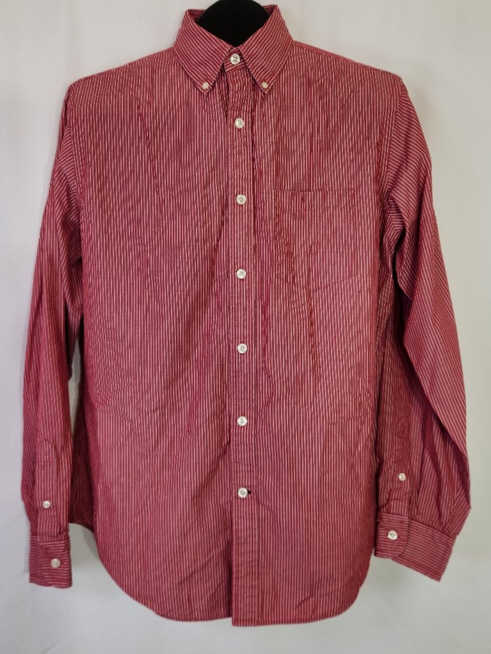 Daniel Cremieux Premium Denim Men’s Shirt Medium M Red White Striped Long Sleeve